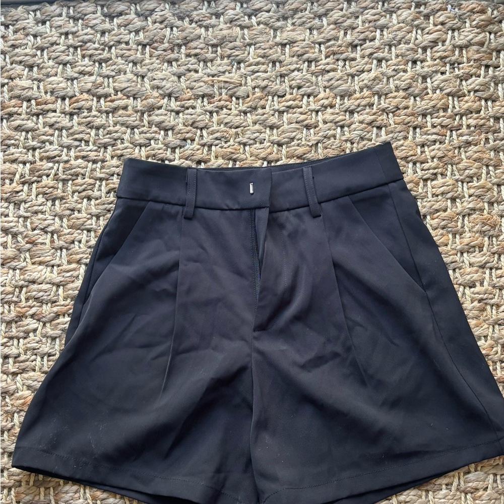Commense Black High Waist Tailored Shorts